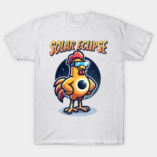 Funny Chiken Solar Eclipse 2024 Retro T-Shirt